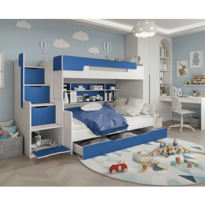 modern emeletes ágy HARRY kék fiú szobába