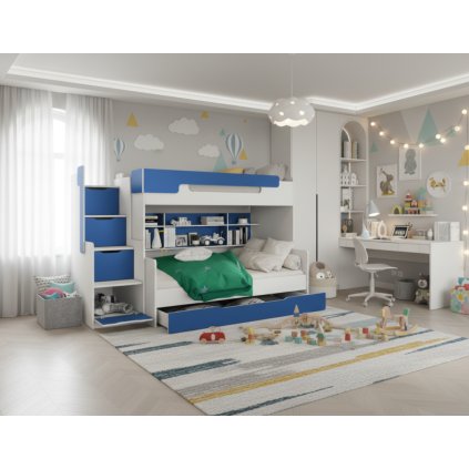 modern emeletes ágy HARRY kék fiúszobába 2