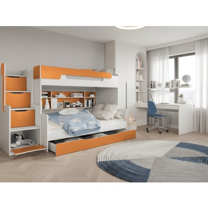 modern emeletes ágy HARRY narancssárga a szobában
