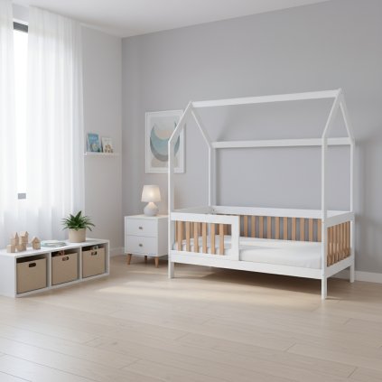 gyerekágy-casa-bambini-fehér-bukl-minta