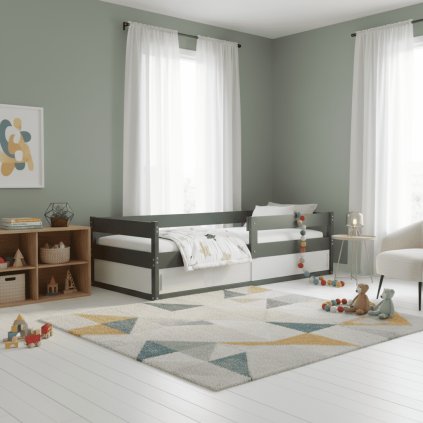 gyerekágy hugo fehér grafit