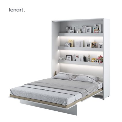 Összecsukható ágy polcokkal és LED világítással Lenart BED CONCEPT BC 12p 160 x 200 cm