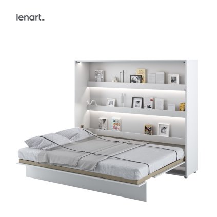 Fehér fényes összecsukható ágy Lenart BED CONCEPT BC-14 | 160 x 200 cm