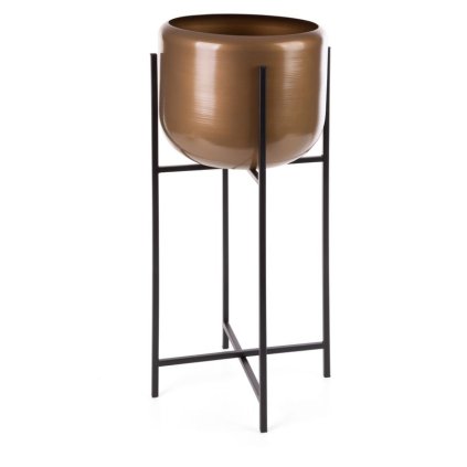 elegáns arany virágállvány fekete lábakkal