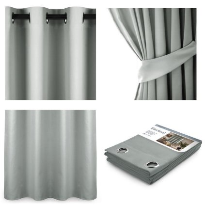 modern árnyékoló függöny sötétítő fűzőlyukak 140x245cm ezüst