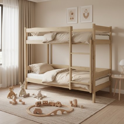 Fa emeletes ágy SAM léccel | fenyő 90 x 200 cm 0