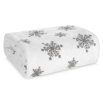 Karácsonyi takaró BLINK 1 | fehér/ezüst 150 x 200 cm 0