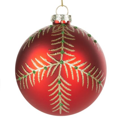 Karácsonyi dekoráció BALL 145C | üveg piros 8 cm 0
