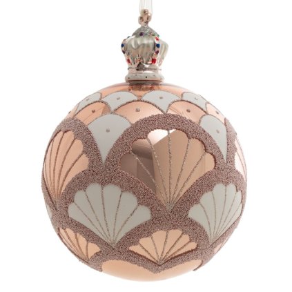 Karácsonyi dekoráció BALL 218 | üveg arany/rózsaszín 12 cm 0