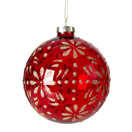 Karácsonyi dekoráció BALL 464B | pohár vörös/pezsgő 10 cm 0