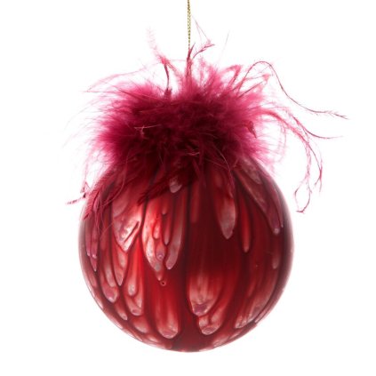 Karácsonyi dekoráció BALL 492B | üveg piros 10 cm 0