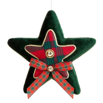 Karácsonyi dekoráció HVIEZDA 27 | zöld/piros 18 x 17 x 3 cm 0