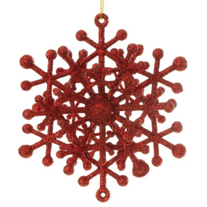 Karácsonyi dekoráció FLAKE 206C | piros 10 x 5 cm 0