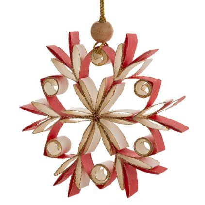 Karácsonyi dekoráció FLAKE 83 | piros 12 cm 0