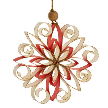 Karácsonyi dekoráció FLAKE 85 | piros 12 cm 0