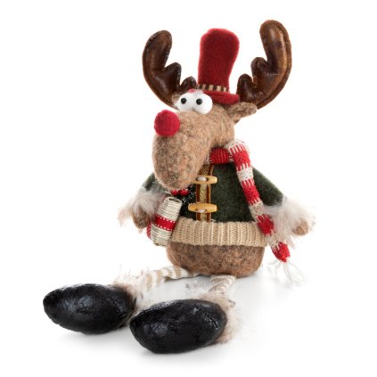 Karácsonyi rénszarvas RENIFER 13 | zöld/bézs 18 x 15 x 46 cm 0