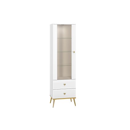 modern fehér vitrin gordon 02, időtlen kivitelben