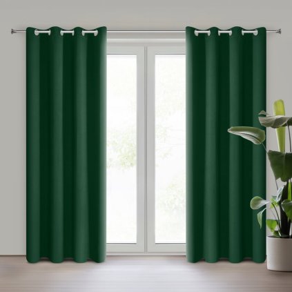 Sötétítő függöny LOGAN K | sötétzöld 135 x 250 cm 0