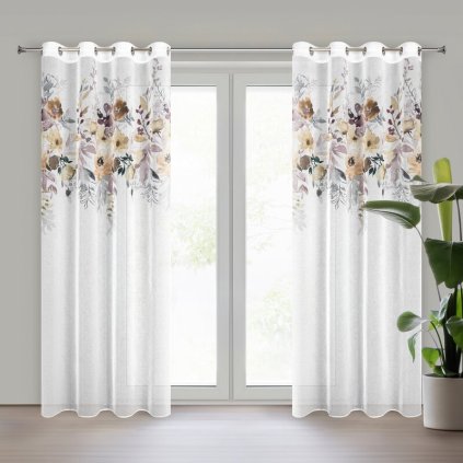 GRETA K függöny | fehér/virág 140 x 250 cm 0