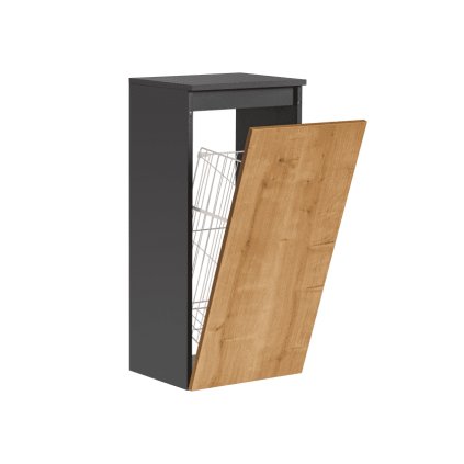 fürdőszobai szekrény kosárral MONAKO GREY OAK 811
