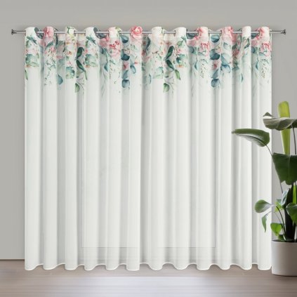 Függöny ALORA K | fehér/rózsaszín 350 x 250 cm 0