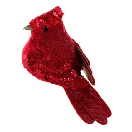 Karácsonyi dekoráció MADÁR 322B | piros 6 x 13 cm 0
