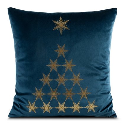 Karácsonyi párnahuzat JOY 2 | sötétkék/pezsgő 45 x 45 cm 0