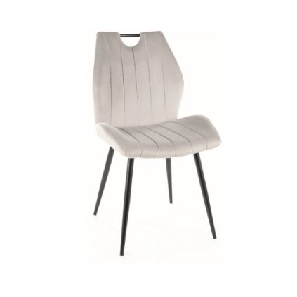 Arco bársony étkezőszék világosszürke