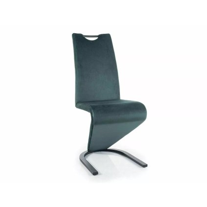 Vonzó étkezőszék H-090 VELVET, zöld kivitelben