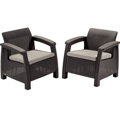 rattan fotelek GREEK DUO barna