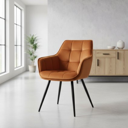 gyönyörű étkezőszék-lila-bársony-fahéj