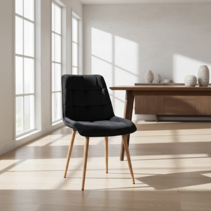 étkezőszék-sikkes-bársony-fa lábakkal