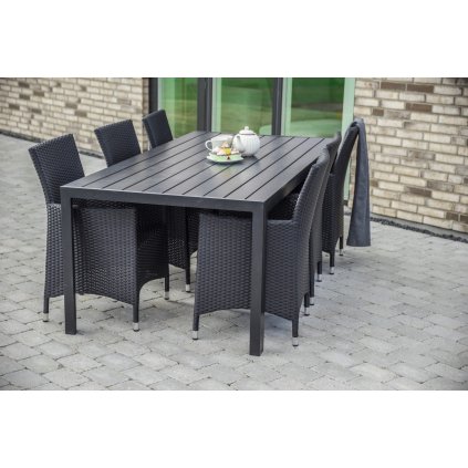 alumínium kerti asztal ELARA 100x205 cm fotelekkel VERDE