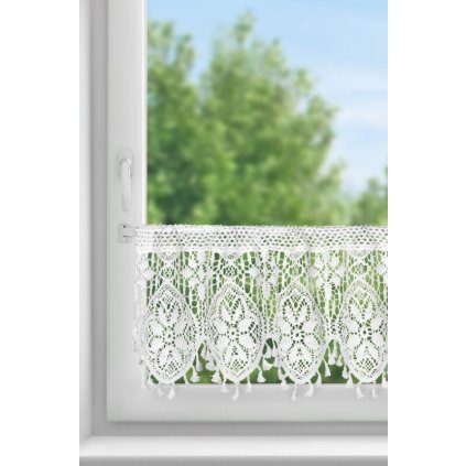 Rövid függöny MOLY P | fehér 150 x 30 cm 0