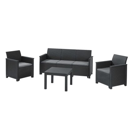 kerti rattan készlet ALODIA SET 5 grafit