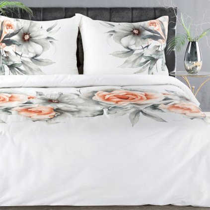Dupla ágynemű DIVA 23 | fehér/narancs 220 x 200 cm 0