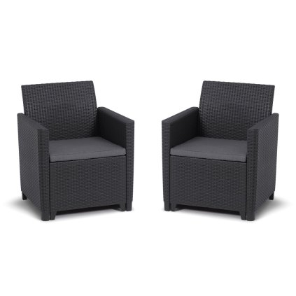 Kerti székek MARIANNE DUO 2 db | grafit 0