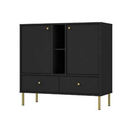 vonzó-fiókos-yeddo-2F2S-modern-fekete kinézetben