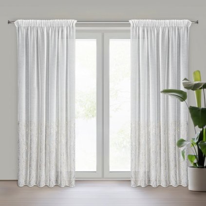 Függöny MELIA P | fehér/pezsgő 140 x 270 cm 0