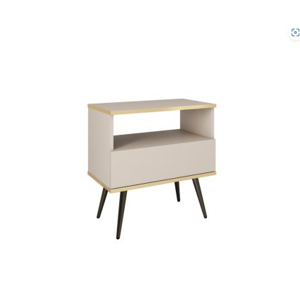 Bijou éjjeliszekrény s54 bézs fekete lábakkal