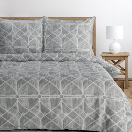 Francia ágynemű TAVASZ 55 | szürke/fehér 160 x 200 cm 0