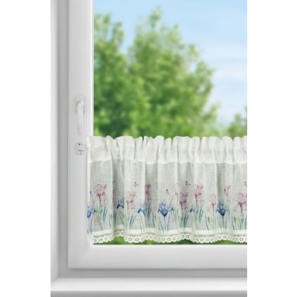 Rövid függöny DOLOREZ P | fehér/lila 150 x 30 cm 0