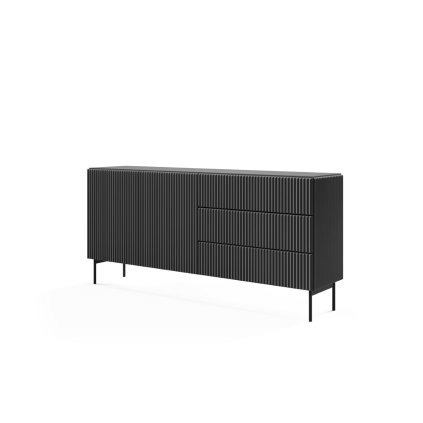 POLY komód 177 2D3S fekete modern