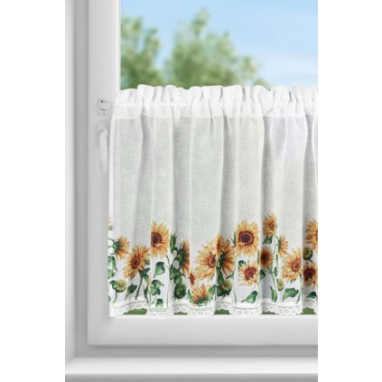 Rövid függöny HELIA P | fehér/sárga 150 x 60 cm 0