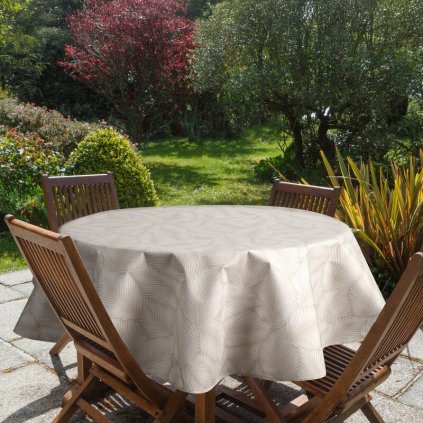Kerti kerek terítő KERT 11E | bézs/fehér 150 cm 0
