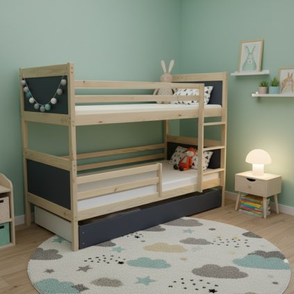 gyerek emeletes ágy Dave fiókkal a gyerekszobában