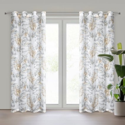 LAYLA K függöny | ezüst/pezsgőszínű 140 x 250 cm 0