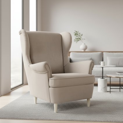 gyönyörű bézs szék fa lábakon