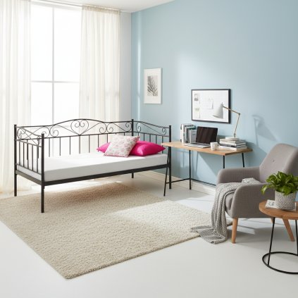 egyszemélyes ágy-birma-fekete változatban