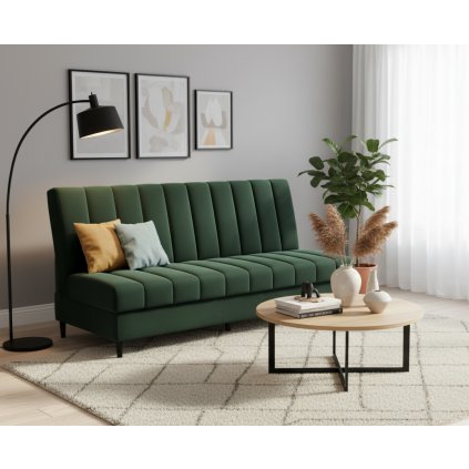 kárpitozott nina180 kanapé ívelt varrással, kronos14 fekete lábakkal a belső térben